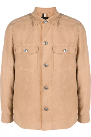 HUGO BOSS Long-sleeved linen overshirt