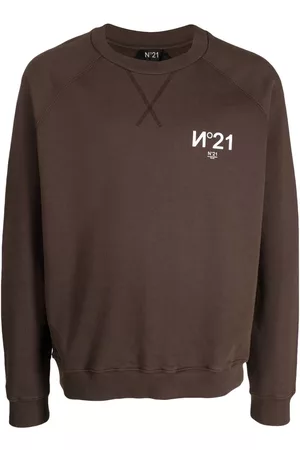 Nº21 Men Jumpers - Logo-print knitted jumper
