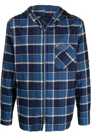 IRO Men Jackets - Plaid-pattern cotton hooded jacket