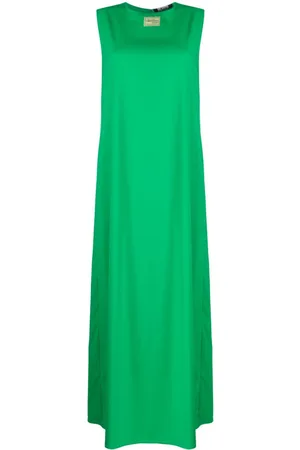 RAF SIMONS Logo-patch virgin wool maxi dress