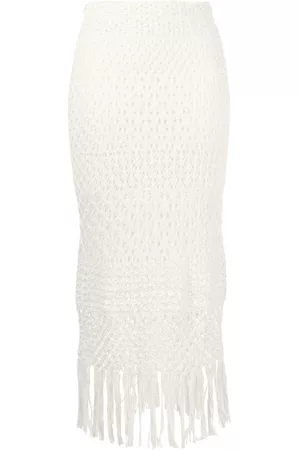 Ralph Lauren Women Midi Skirts - Knit fringed midi skirt