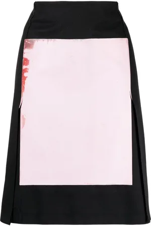 RAF SIMONS Mid-rise two-tone skirt