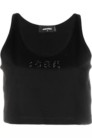 Dsquared2 Icon rhinestone-embellished cotton crop top