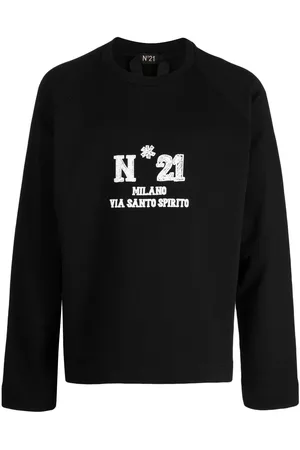 Nº21 Men Sweatshirts - Logo-embroidered cotton sweatshirt