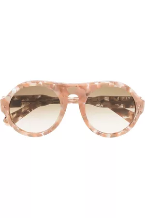 Chloé Pilot-frame tortoise-effect sunglasses