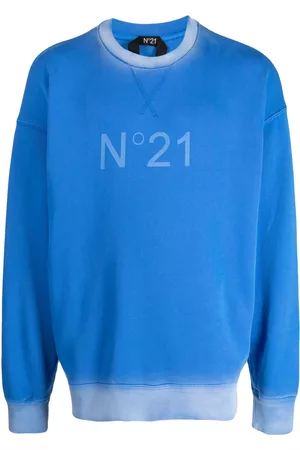 Nº21 Men Sweatshirts - Logo-print acid-wash sweatshirt