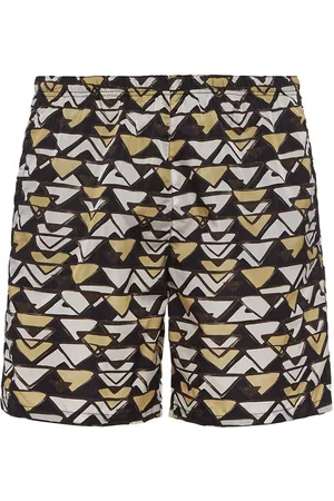 Prada Men Swim Shorts - Triangle-print swim shorts