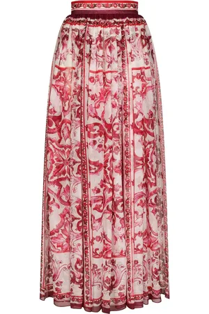 Dolce & Gabbana Majolica-print silk maxi skirt