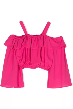 Pinko Kids Girls Blouses - Cold-shoulder long-sleeved blouse