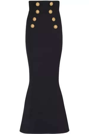 Balmain Buttoned wool mermaid skirt