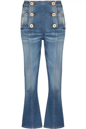Balmain Women Bootcut & Flares - Buttoned bootcut jeans