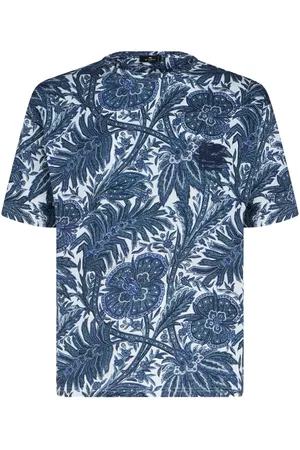 Etro Men Short Sleeve - All-over graphic print cotton T-shirt