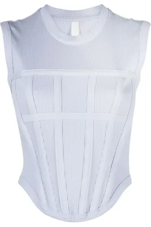 DION LEE Ribbed corset top