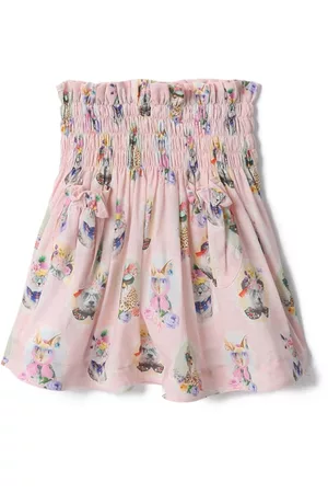 RASPBERRY PLUM Girls Printed Skirts - Floral-print flared skirt