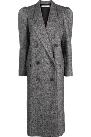 Alessandra Rich Women Coats - Puff-shoulder double-breasted coat
