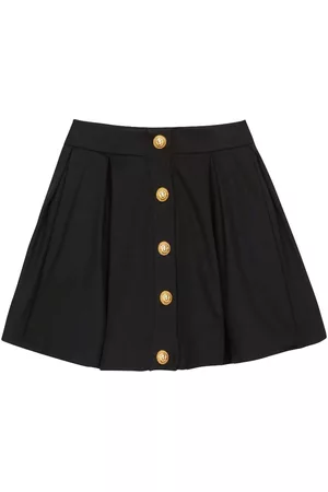 Balmain Girls Skirts - Button-detail pleated skirt