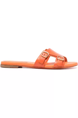 santoni Double-buckle leather slides