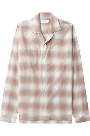 Rhude Logo-embroidered check-print shirt