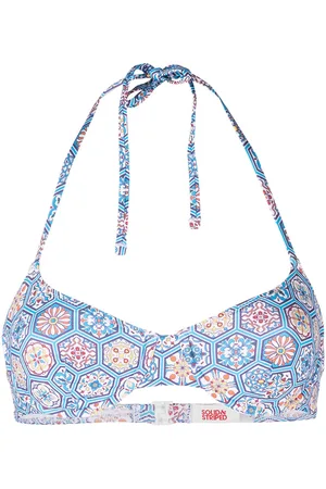 Solid Ginger geometric bikini top