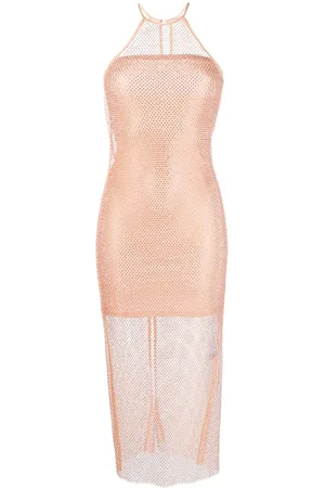 Patrizia Pepe Rhinestone-embellished mesh midi dress