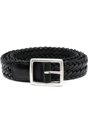 Mulberry 4cm Braided Leather Belt - Men - Black Belts