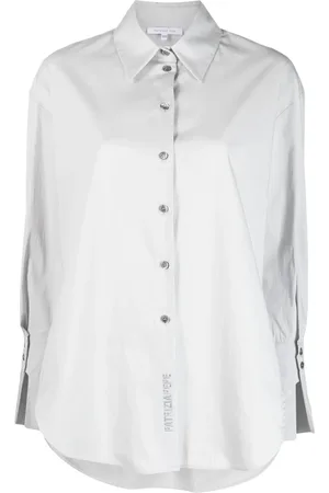 Patrizia Pepe Logo-embroidered long-sleeved shirt
