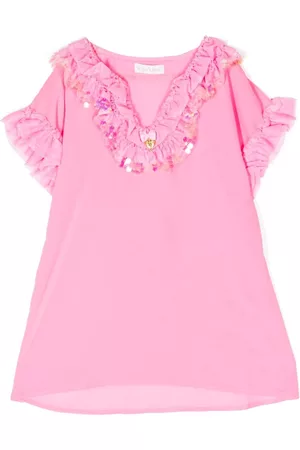 Angels Face Girls Blouses - Ruffled sequin-embellished blouse