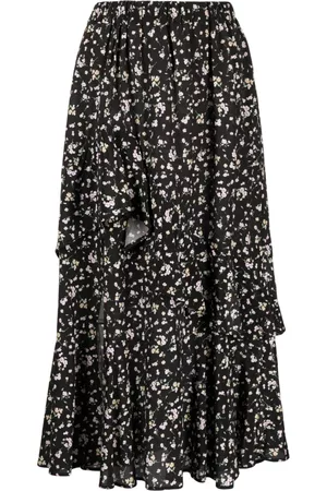 B+AB Floral-print tiered skirt