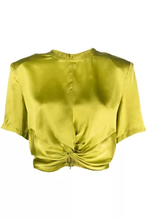 Gestuz Round-neck silk crop top