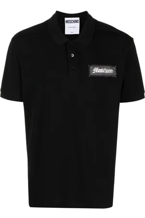 Moschino Logo-patch short-sleeve cotton polo shirt