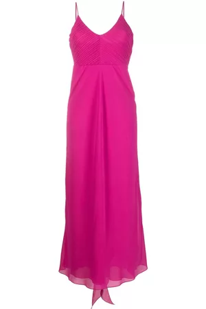 Patrizia Pepe Ruched georgette crepe maxi flared dress