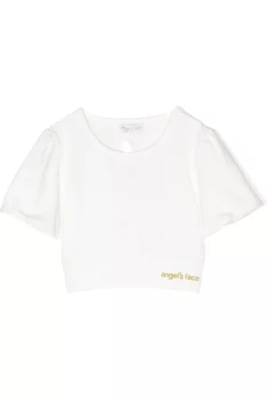 Angels Face Girls Blouses - Bow-detailing puff-sleeves blouse