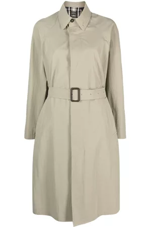 A.P.C. Women Trench Coats - Concealed-fastening belted trench coat