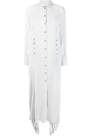 Patrizia Pepe Long-sleeved pleated shirt dress