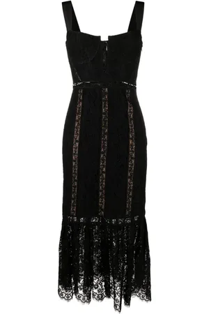 Self-Portrait Floral lace sleeveless mididress