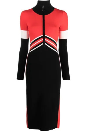 Patrizia Pepe Colour-block ribbed-knit midi dress