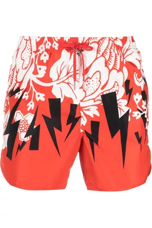 Neil Barrett Men Swim Shorts - Graphic-print swim shorts