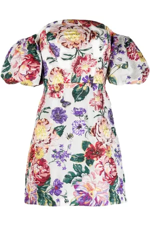 Marchesa Notte Women Party Dresses - Floral-embroidered off-shoulder minidress