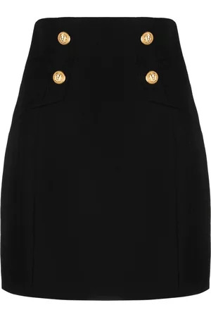 Balmain High-waisted wool miniskirt