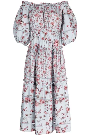 Marchesa Rosa Women Printed Dresses - Ayana floral-print off-shoulder midi dress