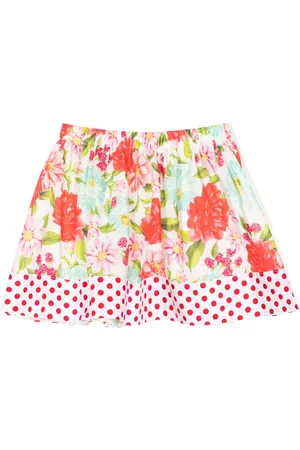 SELINIACTION KIDS Girls Printed Skirts - Floral-print pleated skirt