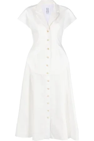 Rosie Assoulin Short-sleeved cotton flared dress