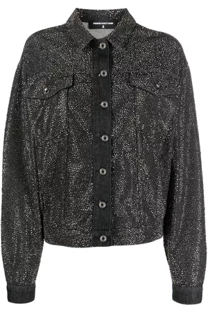 Patrizia Pepe Crystal-embellished denim jacket
