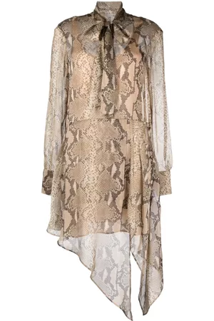 Stella McCartney Women Party Dresses - Python-print silk-chiffon midi dress