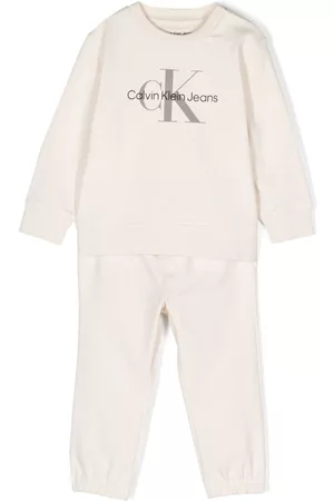 Calvin Klein Kids colour-block organic cotton tracksuit - Black