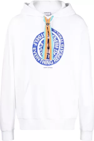 MARCELO BURLON Men Sweatshirts - Swirl-print cotton hoodie