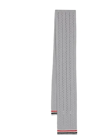 Thom Browne Cable pointelle-knit scarf