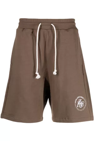 Izzue Embroidered-logo cotton track shorts