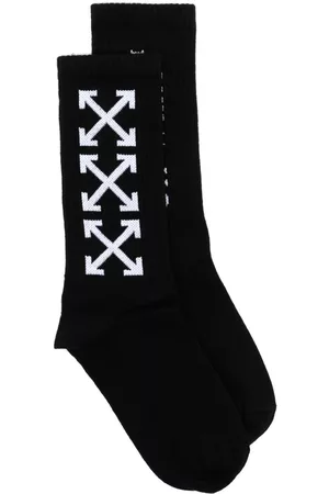 OFF-WHITE Socks - Logo-print ribbed-knit socks
