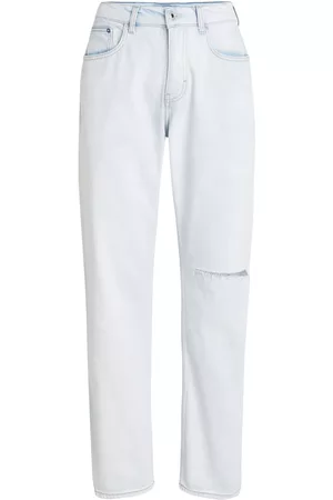 Karl Lagerfeld Men Jeans - Logo-patch ripped washed jeans